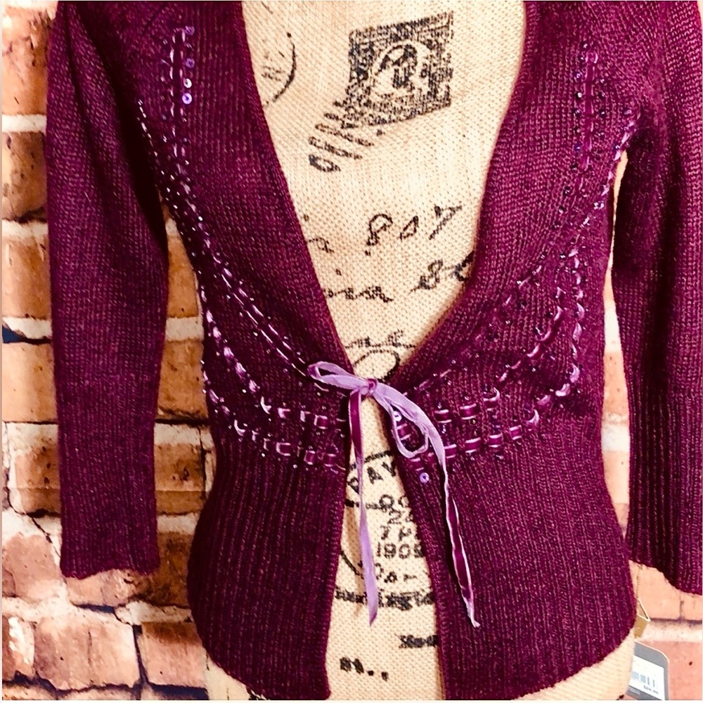 MOSSIMO *DEADSTOCK* Y2K Mohair Sweater w/Bow, Gorgeous & Feminine! Small, NWOT